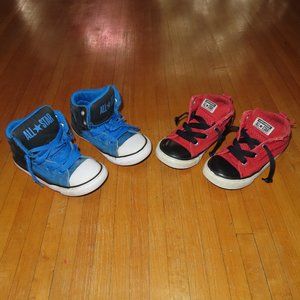 Converse All Star padded ankle /tongue high top sneakers red blue black 10 shoes